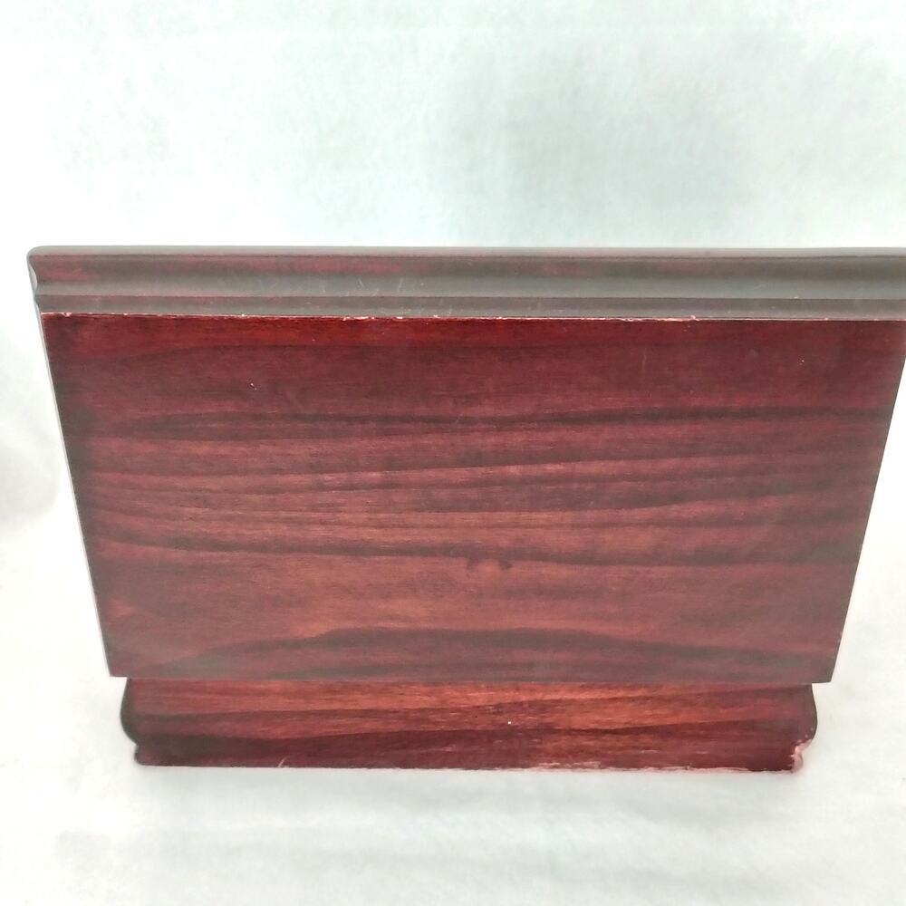 Reed & Barton Wooden Jewelry Box Chest Red Velvet Lined Removable Tray VTG USA - Picture 12 of 13